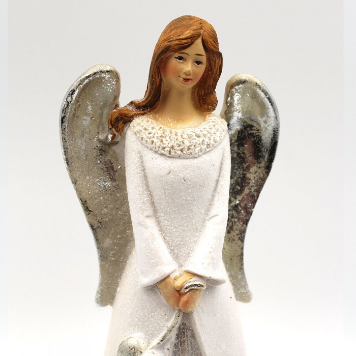 Grand ange blanc et argent