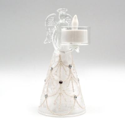 Ange bougeoir en verre
