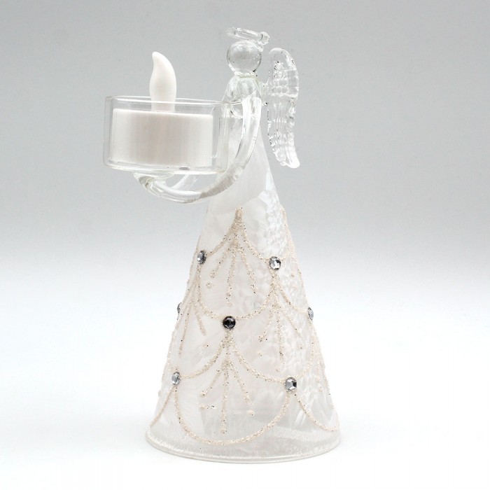 Angel glass candle holder