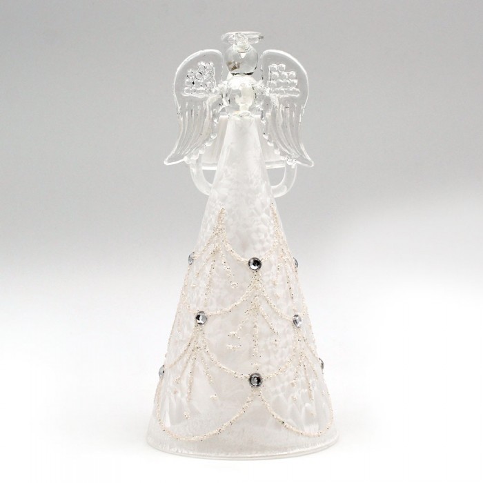 Ange bougeoir en verre