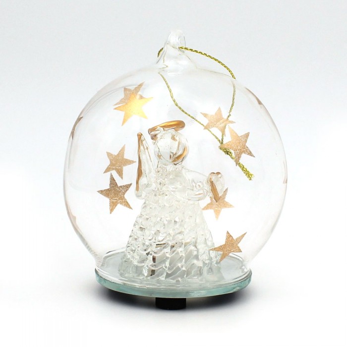 Illuminated glass angel