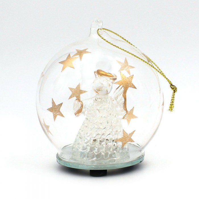Illuminated glass angel