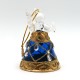 Ange en verre robe bleue et or