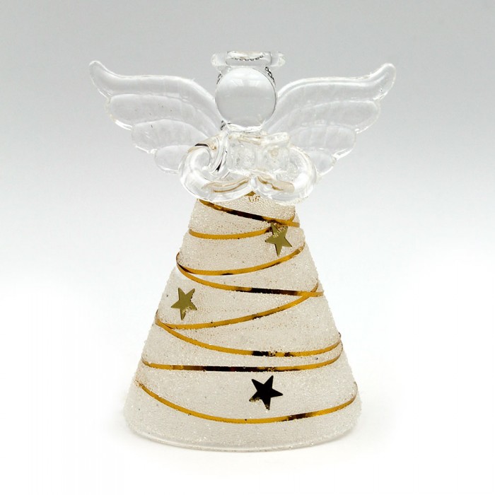 Ange en verre robe fil or