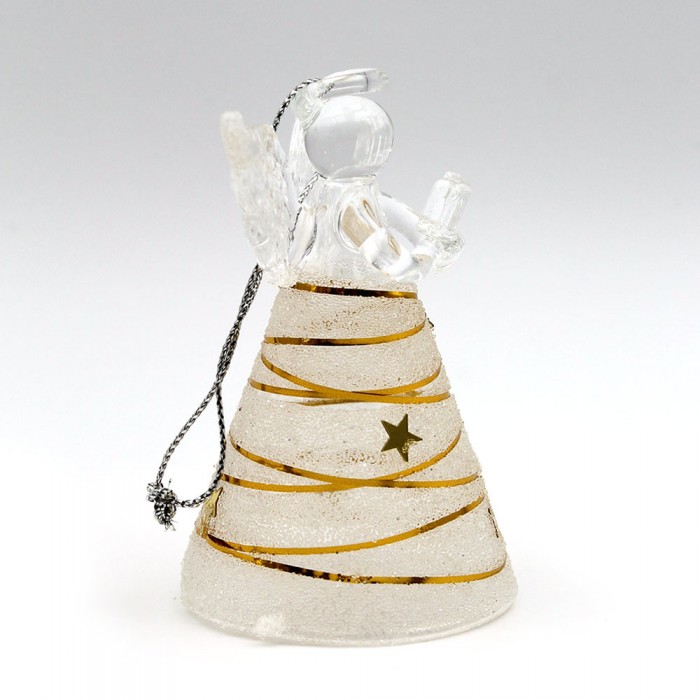 Ange en verre robe fil or