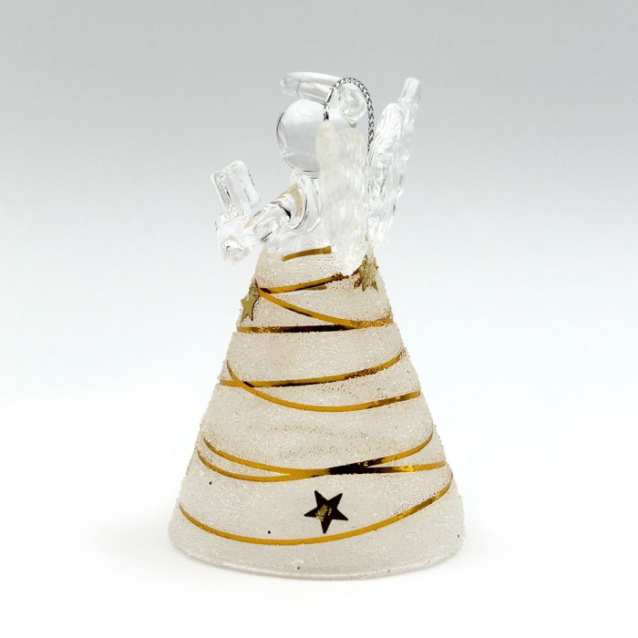 Ange en verre robe fil or
