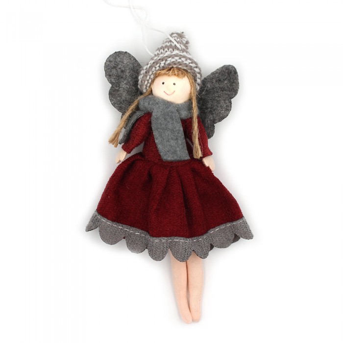 Angel fabric and felt gray and bordeaux