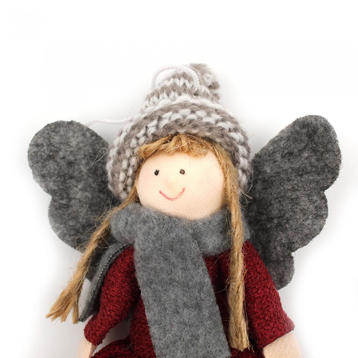 Angel fabric and felt gray and bordeaux