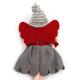 Ange tissu et feutrine gris et rouge