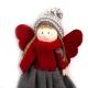 Ange tissu et feutrine gris et rouge