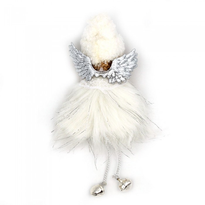 Ange fourrure blanche et argent