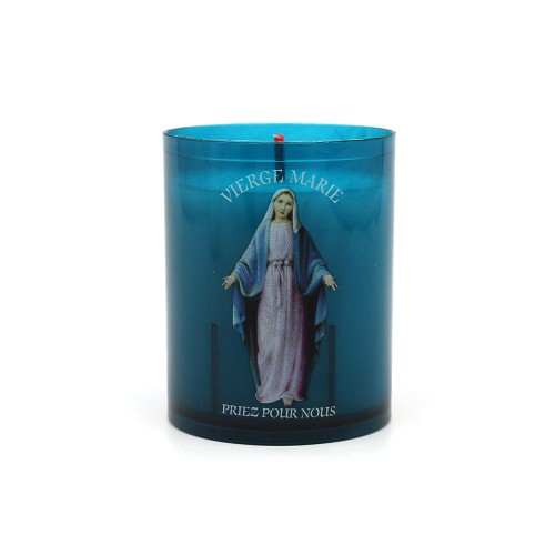 Blue candle with the Virgin Mary