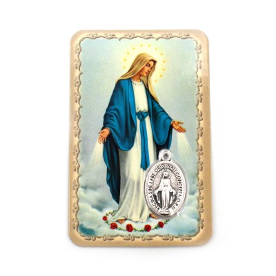 Carte médaille Vierge Miraculeuse