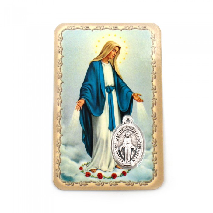Miraculous Virgin medal card