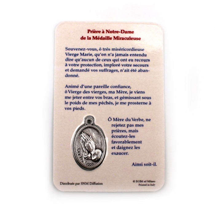 Carte médaille Vierge Miraculeuse