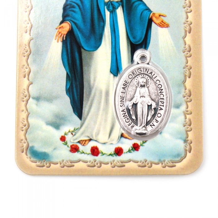 Miraculous Virgin medal card