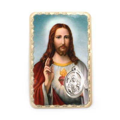 Carte médaille Sacré Cœur de Jésus