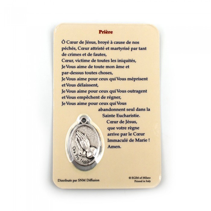 Sacred Heart of Jesus medal card