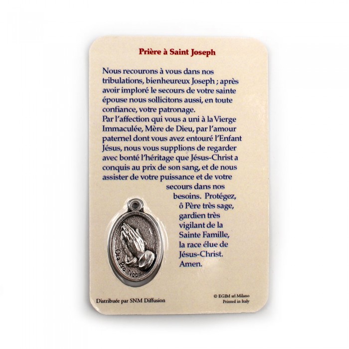 Carte médaille saint Joseph