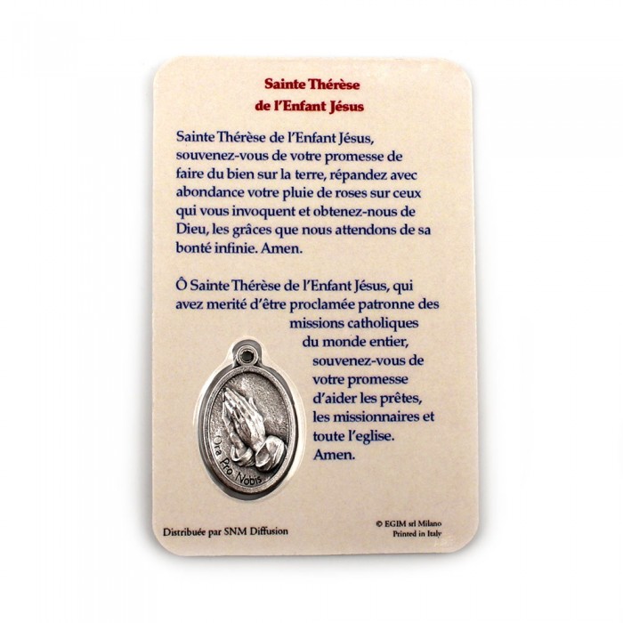 Carte médaille sainte Thérèse