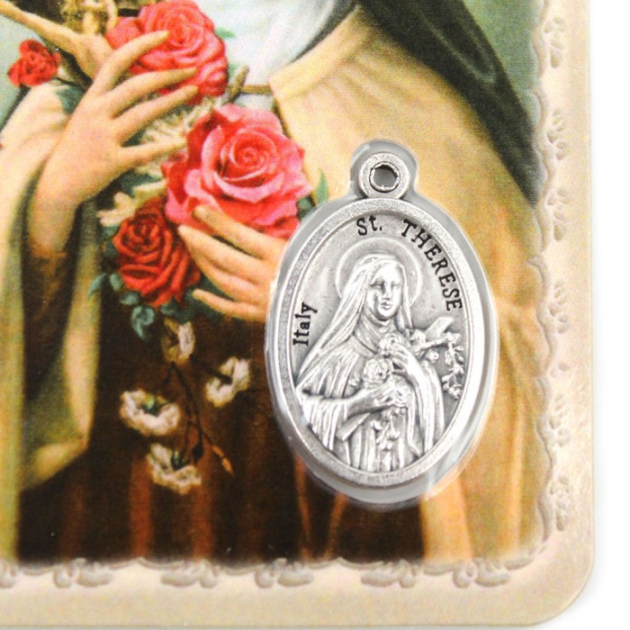 Saint Theresa medal card