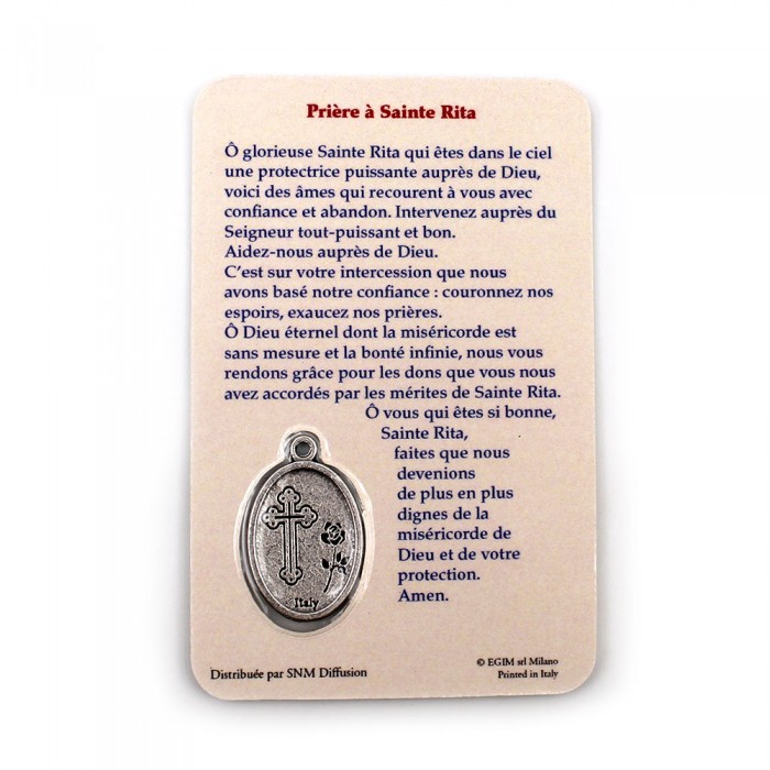 Carte médaille sainte Rita