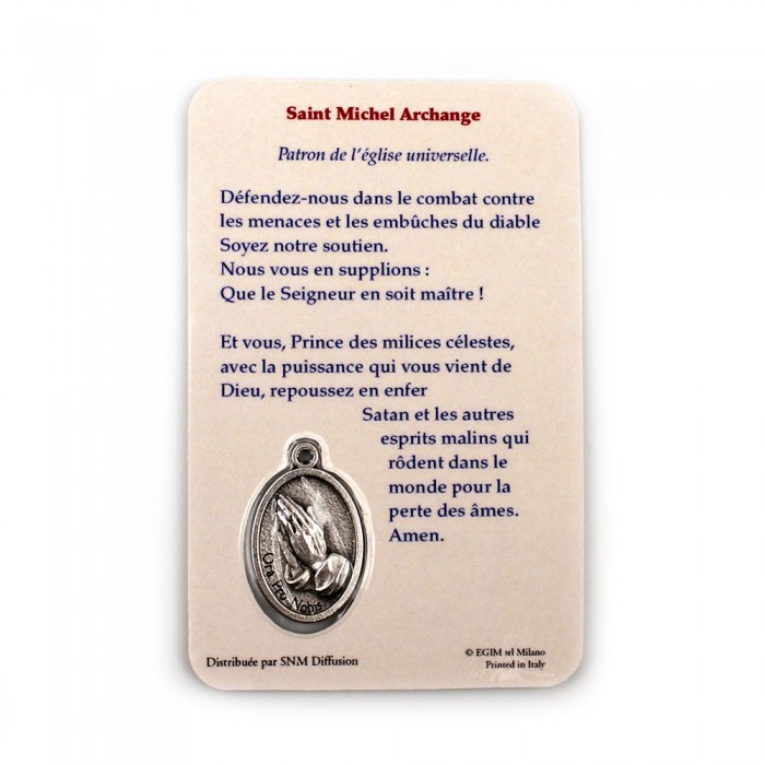 Saint Michael medal card