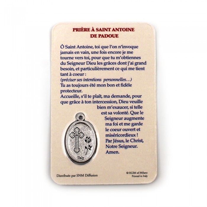 Carte médaille saint Antoine