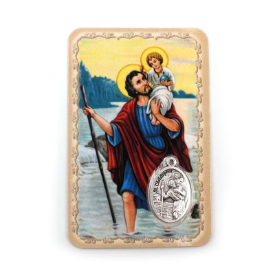 Saint Christopher medal card