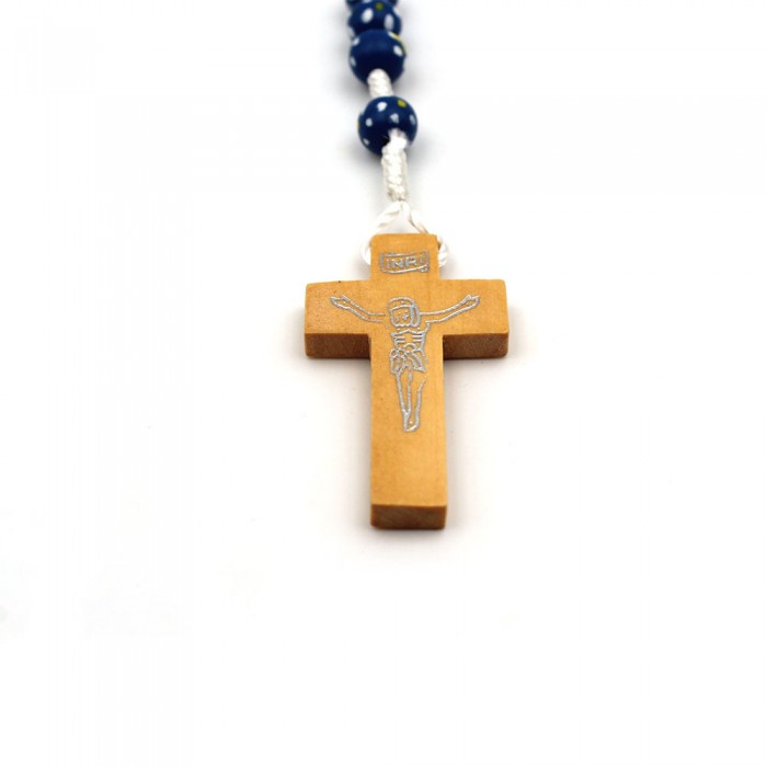 Rosary in painted wood, with Christ