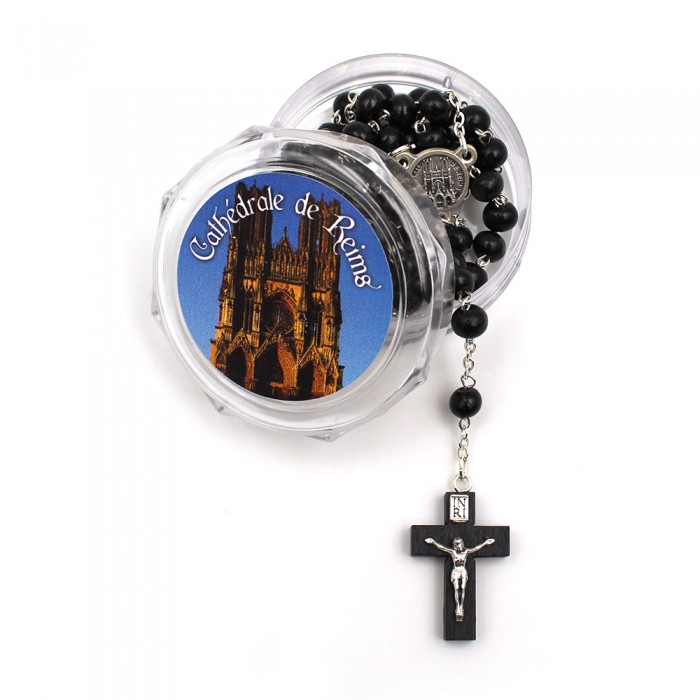 Black wood rosary