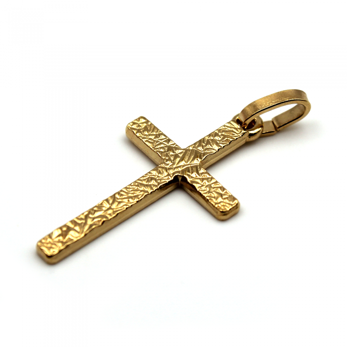 Cross nugget golden brass