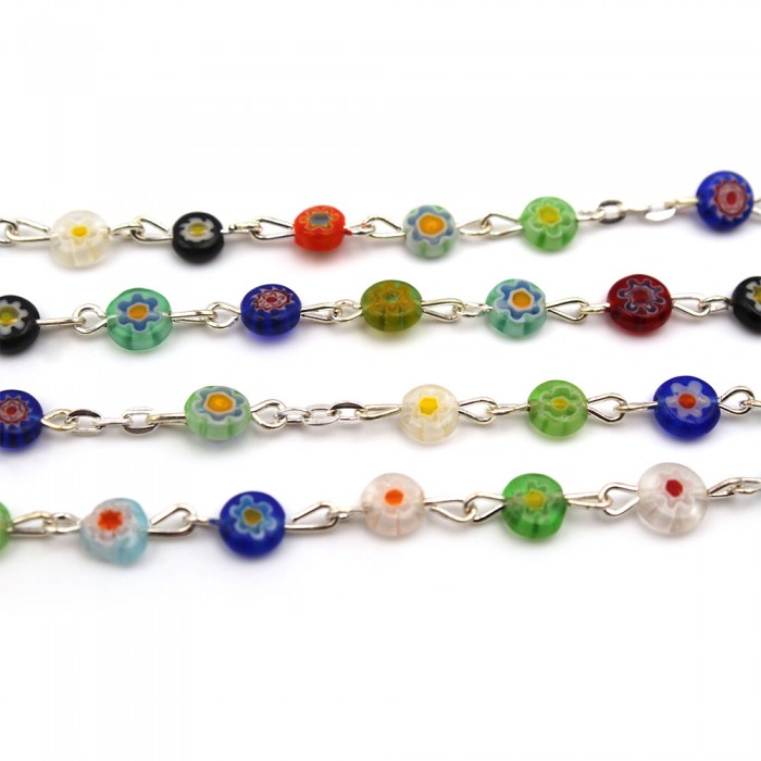 Chapelet grains verre façon Murano