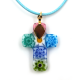 Murano cross with turquoise cord