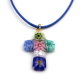 Croix de Murano cordon bleu