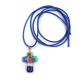 Murano cross with blue cord