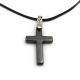 Croix hématite sur cordon