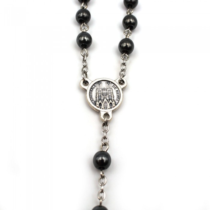 Chapelet grains hématite