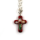 Croix en cloisonné, coloris rouge