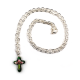 Croix en cloisonné, coloris vert