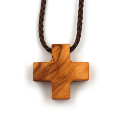 Croix grecque bois d'olivier