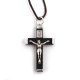 Croix métal et bois noir